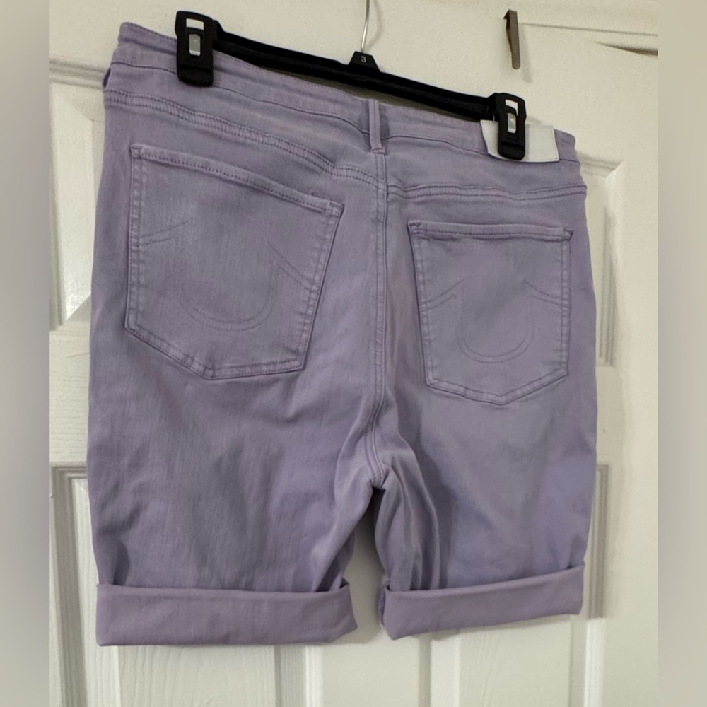 True Religion Light Purple Denim Shorts - Picture 3 of 7